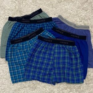5 Hanes comfort flex & 1 fruit of the loom boys size Large boxers in VGUC